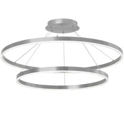 Dainolite Circulo 32in 1-Light Color Change LED Chandelier | Modern Silver and White Acrylic | Dining Room & Foyer | Model CIR-3397C-5CCT-SV
