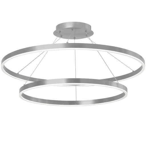 Dainolite Circulo 32in 1-Light Color Change LED Chandelier | Modern Silver and White Acrylic | Dining Room & Foyer | Model CIR-3397C-5CCT-SV