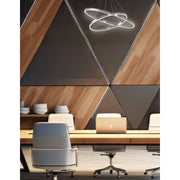 Dainolite Circulo 32in 1-Light Color Change LED Chandelier | Modern Silver and White Acrylic | Dining Room & Foyer | Model CIR-3397C-5CCT-SV