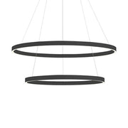 Dainolite Circulo 32in 3-Light Chandelier | Modern Matte Black and White Acrylic | Kitchen Island & Dining Room | 32 x 32 x 2 in | Model CIR-3397C-MB
