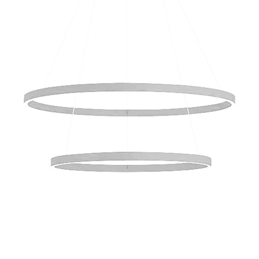 Dainolite Circulo 32in 3-Light Chandelier | Modern Silver and White Acrylic | Kitchen Island & Dining Room | 32 x 32 x 2 in | Model CIR-3397C-SV