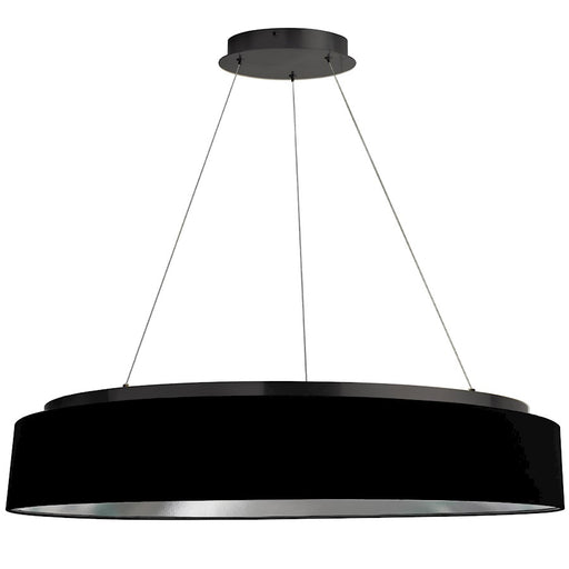Dainolite Circulo 34in 1-Light Chandelier | Modern Black Fabric and Matte Black Metal | Kitchen Island & Dining Room | 34 x 34 x | Model CIR-3463C-MB-697