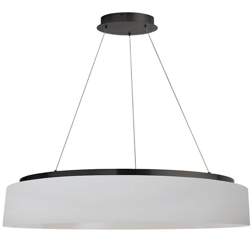 Dainolite Circulo 34in 1-Light Chandelier | Modern White Fabric and Matte Black Metal | Dining Room, Kitchen & Foyer | 34 x 34 x | Model CIR-3463C-MB-790