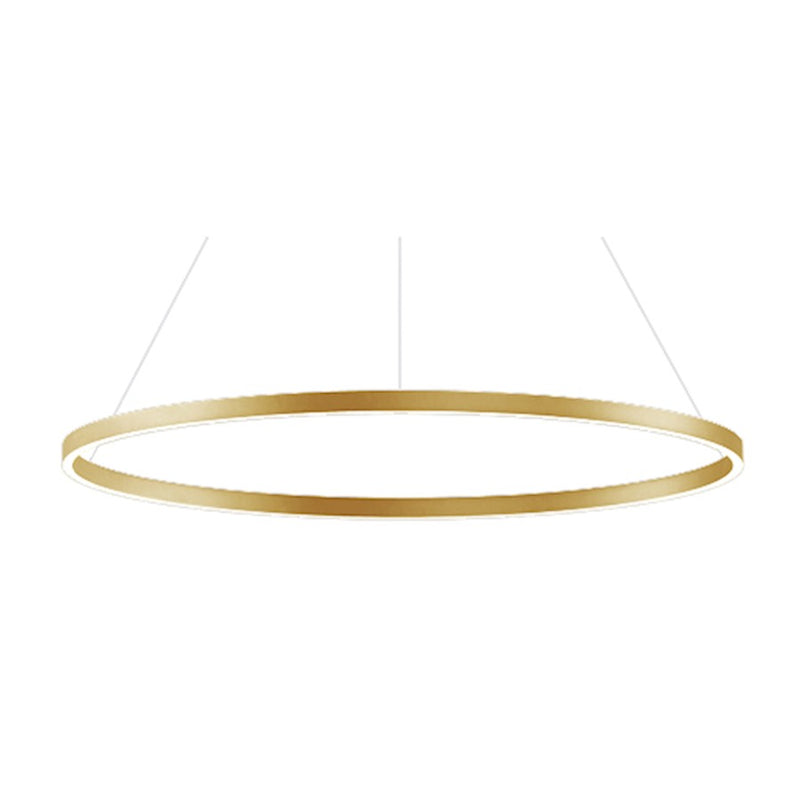 Dainolite Circulo 44in 1-Light Chandelier | Modern Aged Brass and White Silicone | Kitchen Island & Dining Room | 44 x 18 x 2 in | Model CIR-4463C-AGB