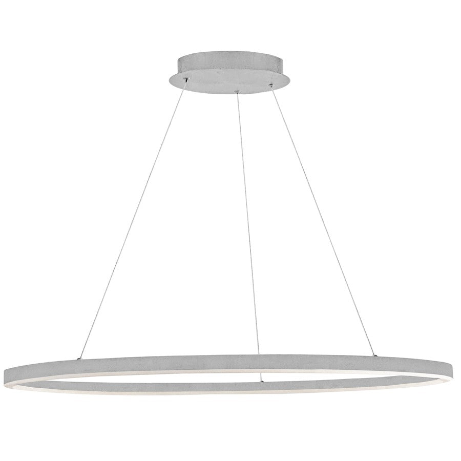Dainolite Circulo 1 Light 63W Horizontal Chandelier, Silver/White