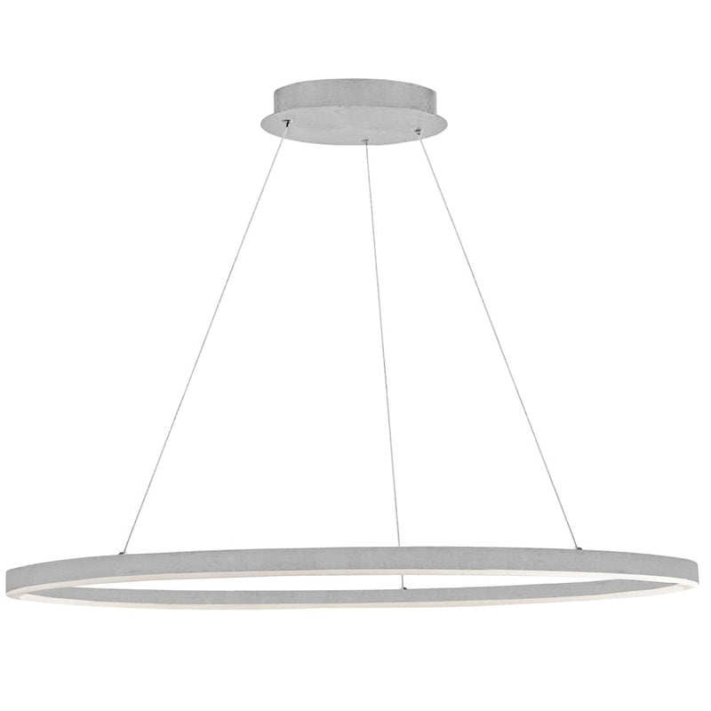 Dainolite Circulo 44in 1-Light LED Chandelier | Modern Silver and White Acrylic | Dining Room & Foyer | 44 x 18 x 1.5 in | Model CIR-4463C-SV