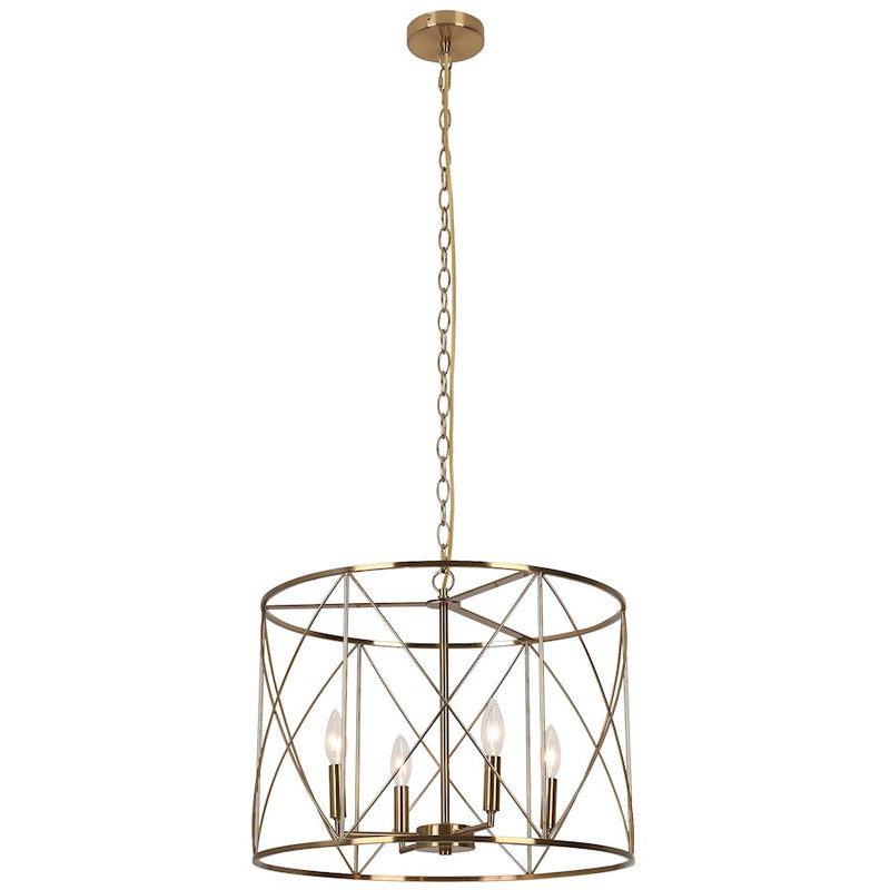 Dainolite Calah 20in 4-Light Chandelier | Transitional Aged Brass Metal | Entryway & Kitchen | 20 x 20 x 14 in | Model CLH-204C-AGB