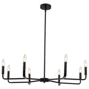 Dainolite Colette 32in 8-Light Chandelier | Contemporary Matte Black Metal | Kitchen & Dining Room | 32 x 32 x 5 in | Model CLT-328-MB