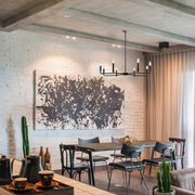 Dainolite Colette 32in 8-Light Chandelier | Contemporary Matte Black Metal | Kitchen & Dining Room | 32 x 32 x 5 in | Model CLT-328-MB