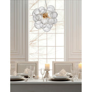 Dainolite Charlize 20in 6-Light Pendant | Contemporary Aged Brass and Clear Glass | Kitchen Island & Dining Room | Model CLZ-206P-AGB
