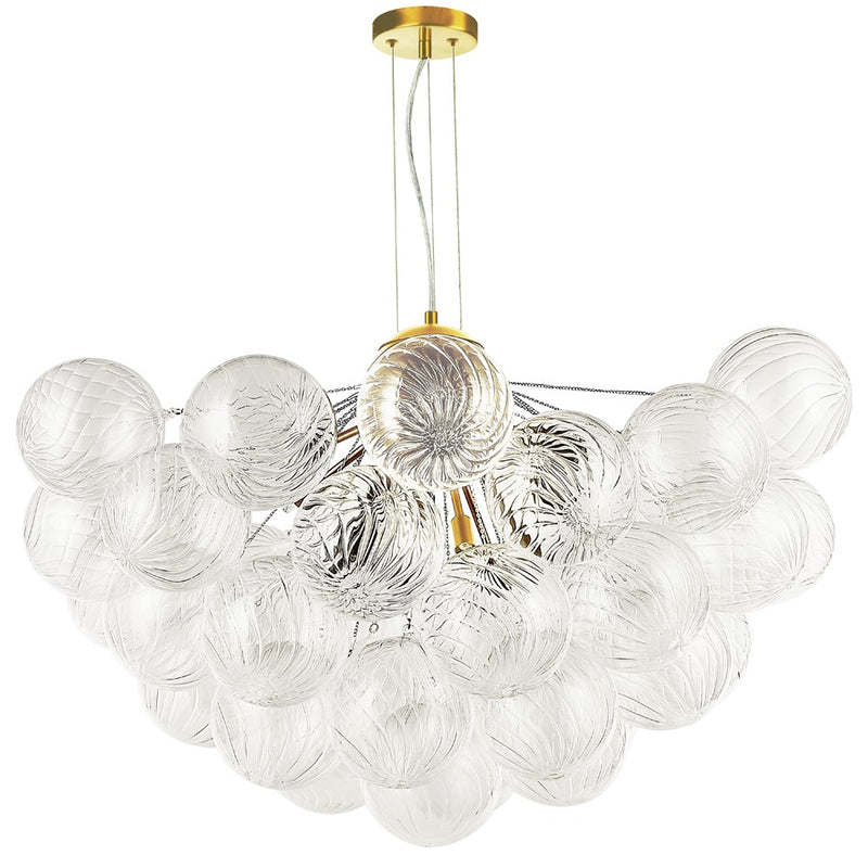 Dainolite Charlize 36in 12-Light Chandelier | Contemporary Aged Brass and Clear Glass | Dining Room & Living Room | Model CLZ-3612C-AGB