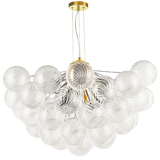 Dainolite Charlize 36in 12-Light Chandelier | Contemporary Aged Brass and Clear Glass | Dining Room & Living Room | Model CLZ-3612C-AGB