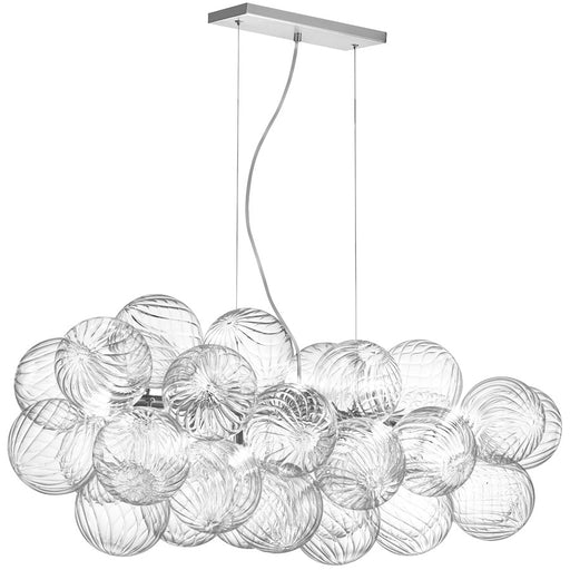 Dainolite Charlize 41in 10-Light Horizontal Pendant | Contemporary Polished Chrome and Clear Glass | Dining Room & Kitchen | Model CLZ-418HP-PC
