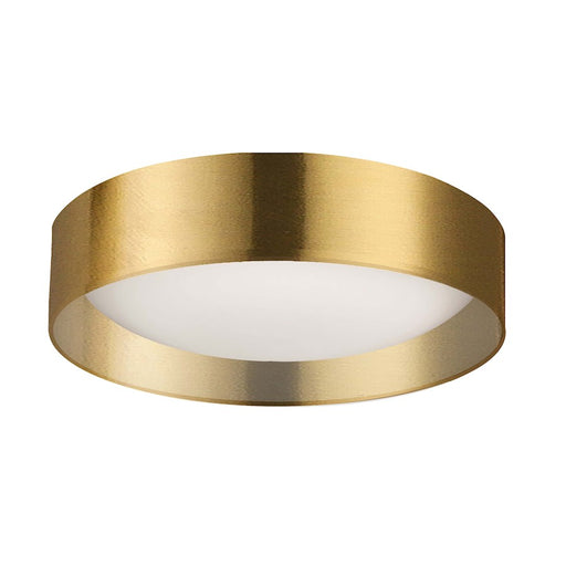 Dainolite Carmen 11in 1-Light Flush Mount | Modern Aged Brass and White Acrylic | Bedroom & Hallway | 11 x 11 x 3 in | Model CMN-1114LEDFH-AGB