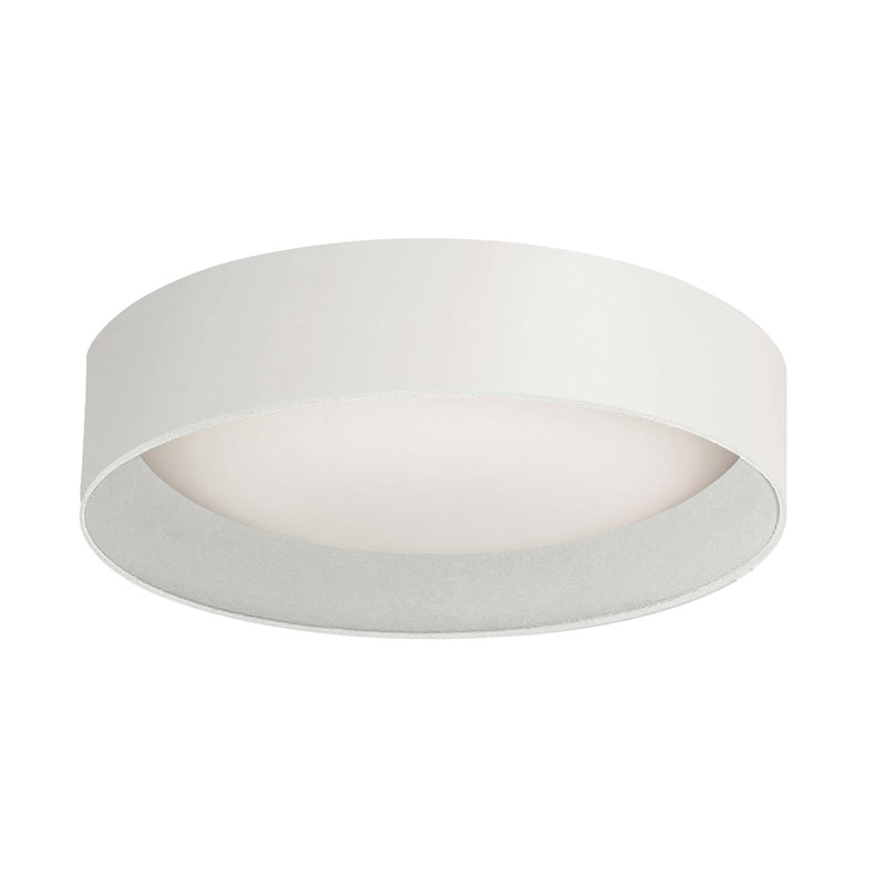 Dainolite Carmen 11in 1-Light Flush Mount | Modern Matte White and White Acrylic | Bedroom & Hallway | 11 x 11 x 3 in | Model CMN-1114LEDFH-MW