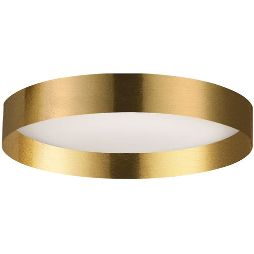 Dainolite Carmen 1 Light Flush Mount, Aged Brass/White - CMN-1522LEDFH-AGB