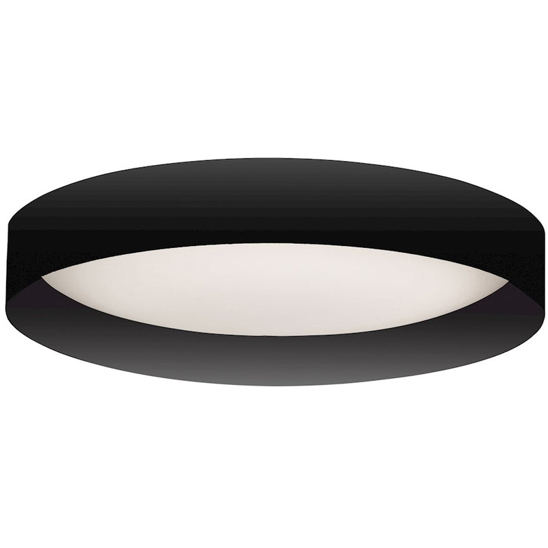 Dainolite Carmen 1 Light Flush Mount, Matte Black/White