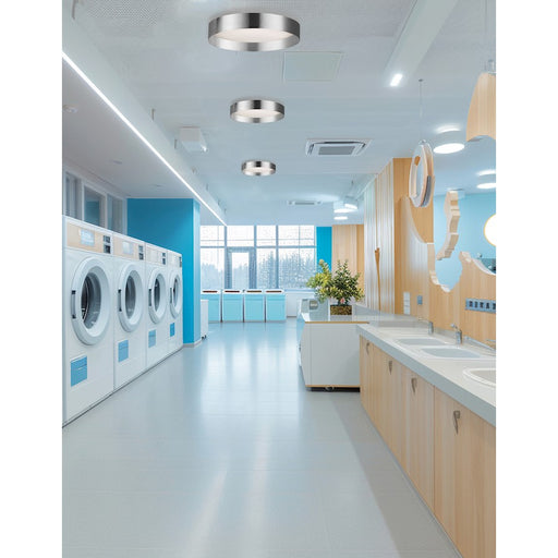 Dainolite Carmen 1 Light Flush Mount, Polished Chrome/White