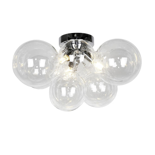 Dainolite Comet 14in 3-Light Flush Mount | Contemporary Polished Chrome and Clear Glass | Bedroom & Hallway | 14 x 14 x 12 in | Model CMT-143FH-CLR-PC