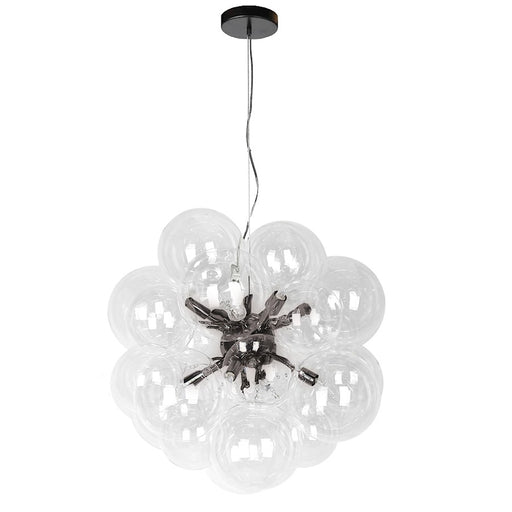 Dainolite Comet 20in 6-Light Chandelier | Contemporary Matte Black and Clear Glass | Kitchen Island & Dining Room | Model CMT-206P-CLR-MB