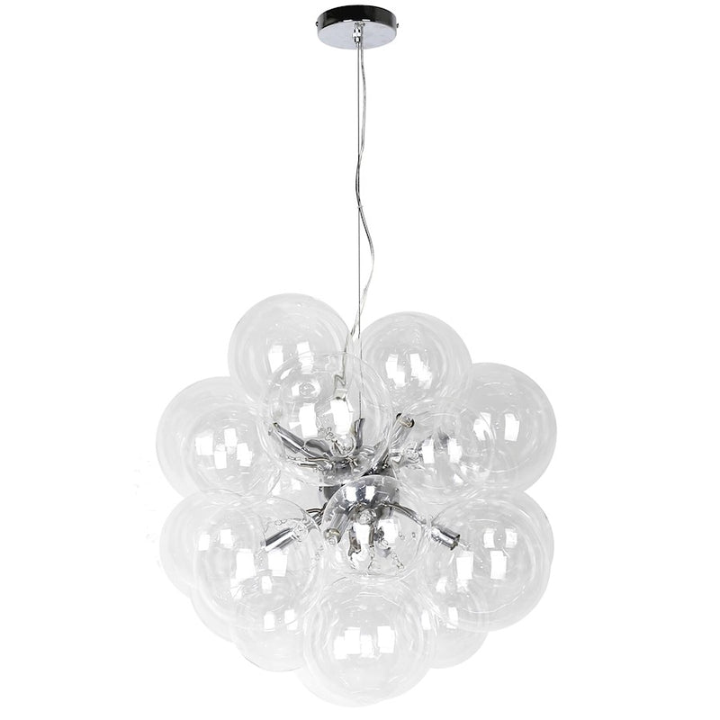 Dainolite Comet 20in 6-Light Pendant | Contemporary Polished Chrome and Clear Glass | Kitchen Island & Dining Room | Model CMT-206P-CLR-PC