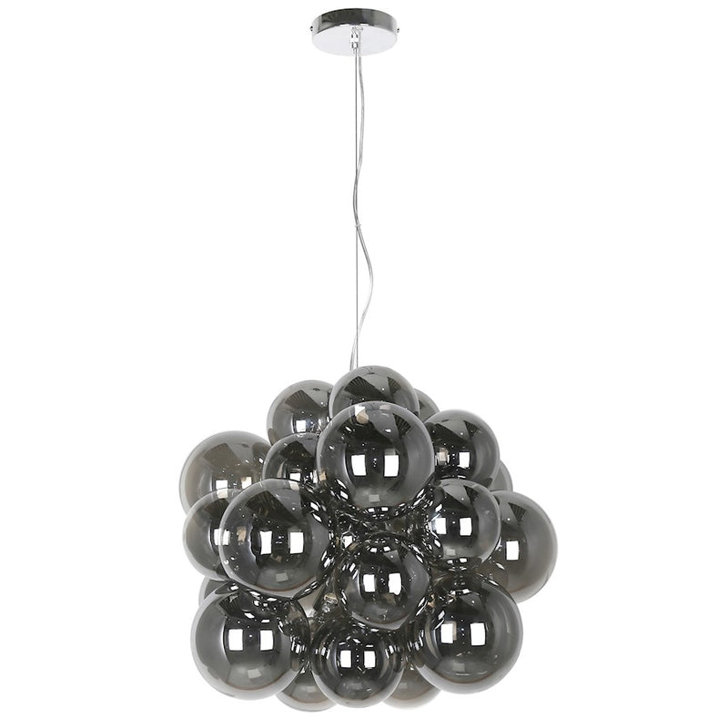 Dainolite Comet 20in 6-Light Pendant | Contemporary Polished Chrome and Smoked Glass | Kitchen Island & Dining Room | Model CMT-206P-SM-PC
