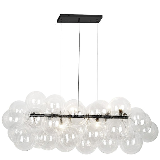 Dainolite Comet 41in 10-Light Horizontal Pendant | Contemporary Matte Black and Clear Glass | Kitchen Island & Dining Room | Model CMT-418HP-CLR-MB