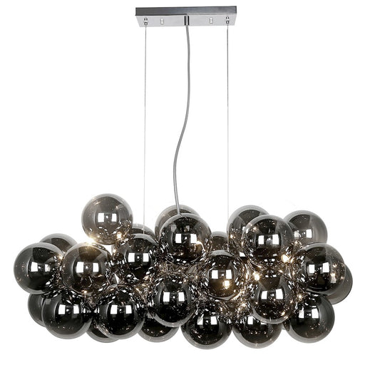Dainolite Comet 41in 10-Light Horizontal Pendant | Contemporary Polished Chrome and Smoked Glass | Kitchen Island & Dining | Model CMT-418HP-SM-PC