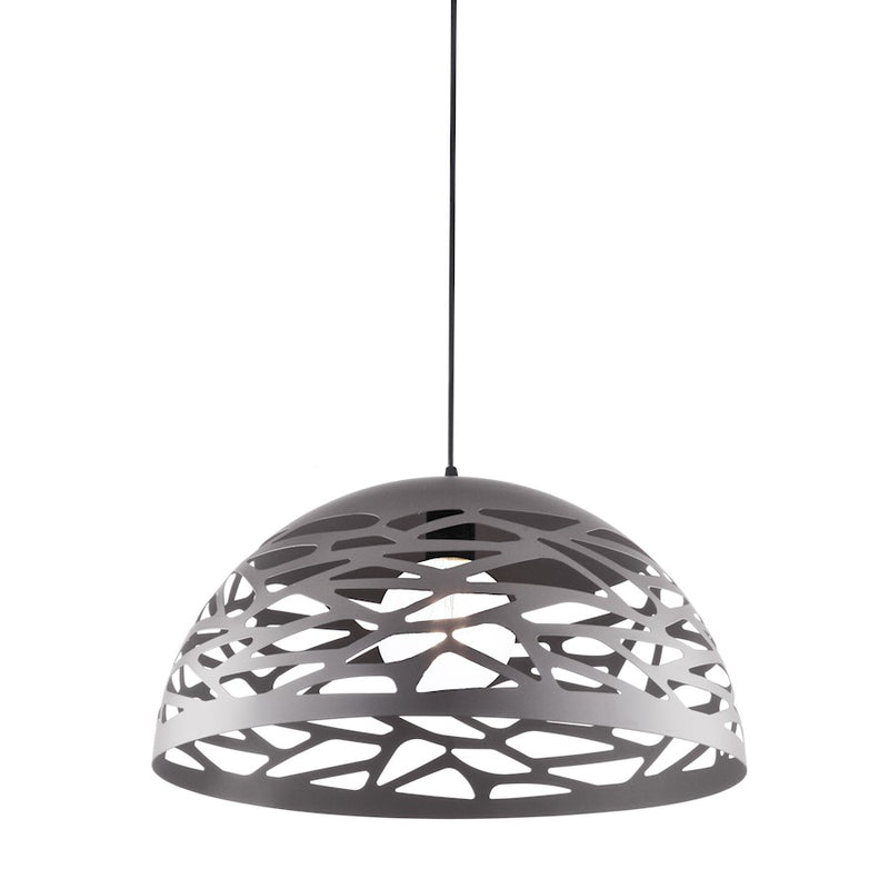Dainolite Coral 16in 1-Light Pendant | Industrial Millstone Steel | Kitchen Island & Dining Room | 16 x 16 x 8.75 in | Model COR-161P-MN