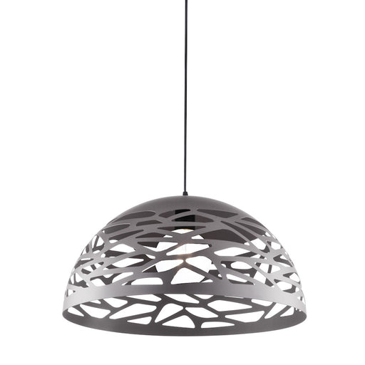 Dainolite Coral 16in 1-Light Pendant | Industrial Millstone Steel | Kitchen Island & Dining Room | 16 x 16 x 8.75 in | Model COR-161P-MN