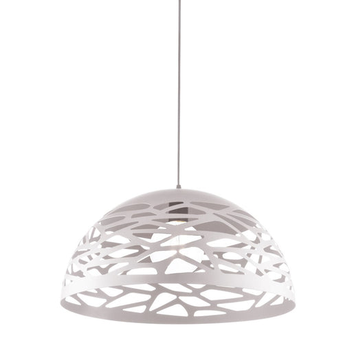Dainolite Coral 16in 1-Light Pendant | Industrial Matte White Steel | Kitchen Island & Dining Room | 16 x 16 x 8.75 in | Model COR-161P-WH