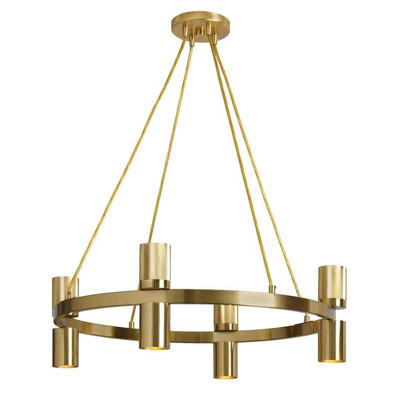 Dainolite Cerelia 8 Light Chandelier, Aged Brass/Aged Brass