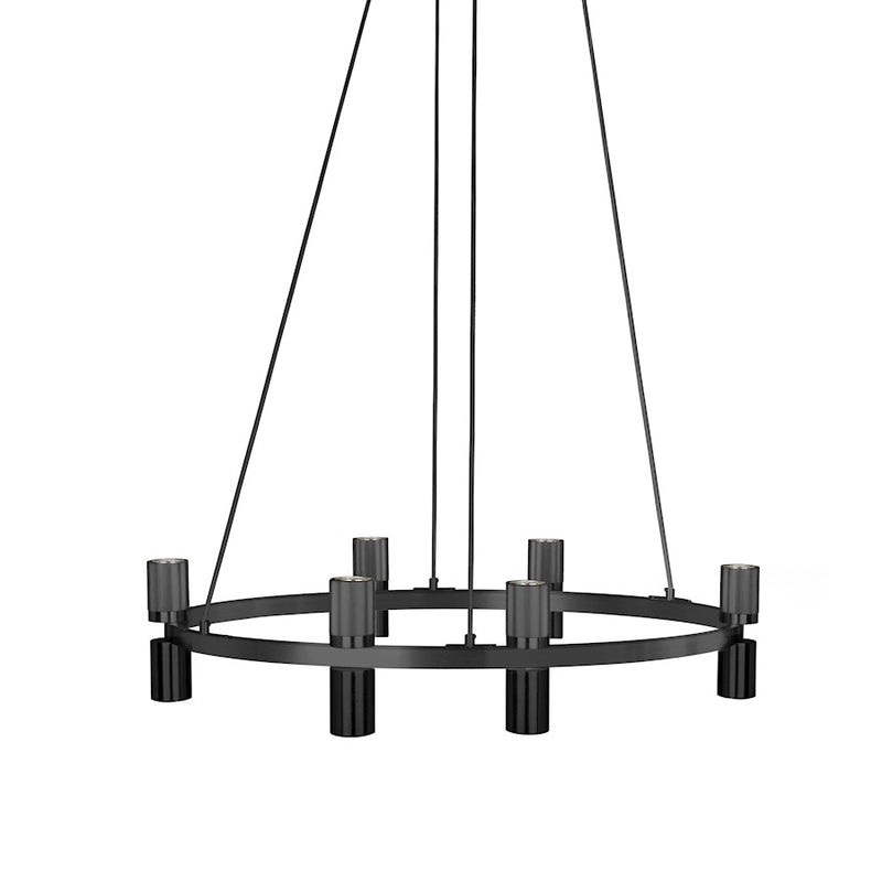 Dainolite Cerelia 36in 12-Light Chandelier | Modern Matte Black Metal | Dining Room & Foyer | 36 x 36 x 7 in | Model CRL-3612C-MB