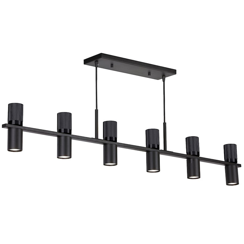 Dainolite Cerelia 12 Light Linear Chandelier, Black/Matte Black