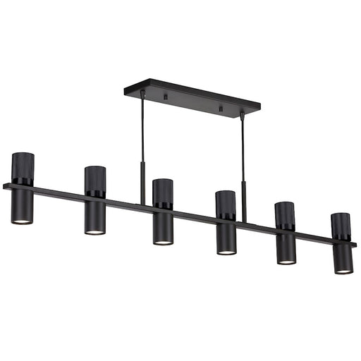 Dainolite Cerelia 12 Light Linear Chandelier, Black/Matte Black - CRL-4812HC-MB