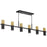 Dainolite Cerelia 12 Light Linear Chandelier, Black/Brass - CRL-4812HC-MB-AGB