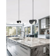 Dainolite Cresent 6in 1-Light Pendant | Contemporary Matte Black & White Glass | Kitchen Island & Foyer | 6 x 6 x 5 in | Model CRT-61P-MB