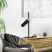 Dainolite Constance 20in 1-Light Table Lamp | Modern Matte Black and Frosted Acrylic | Bedroom & Office Desk | Model CST-196LEDT-MB
