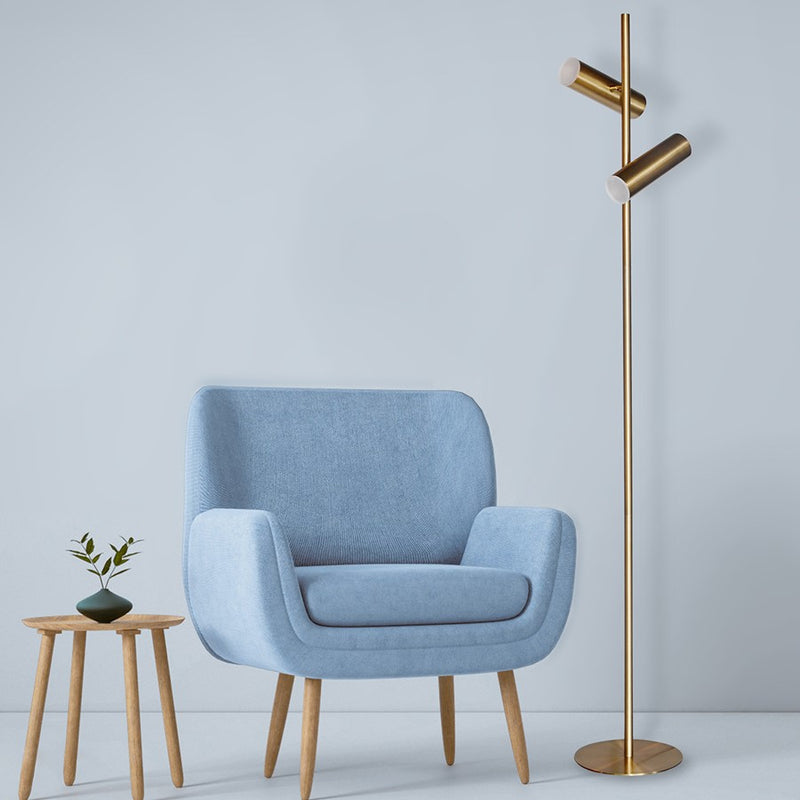 Dainolite Constance 62in Floor Lamp | Modern Aged Brass and Frosted Acrylic | Living Room & Bedroom | 860 Lumens, Dimmable | Model CST-6112LEDF-AGB