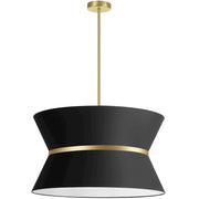 Dainolite Caterine 24in 4-Light Chandelier | Transitional Black Fabric and Aged Brass | Dining Room & Living Room | Model CTN-244C-AGB-797