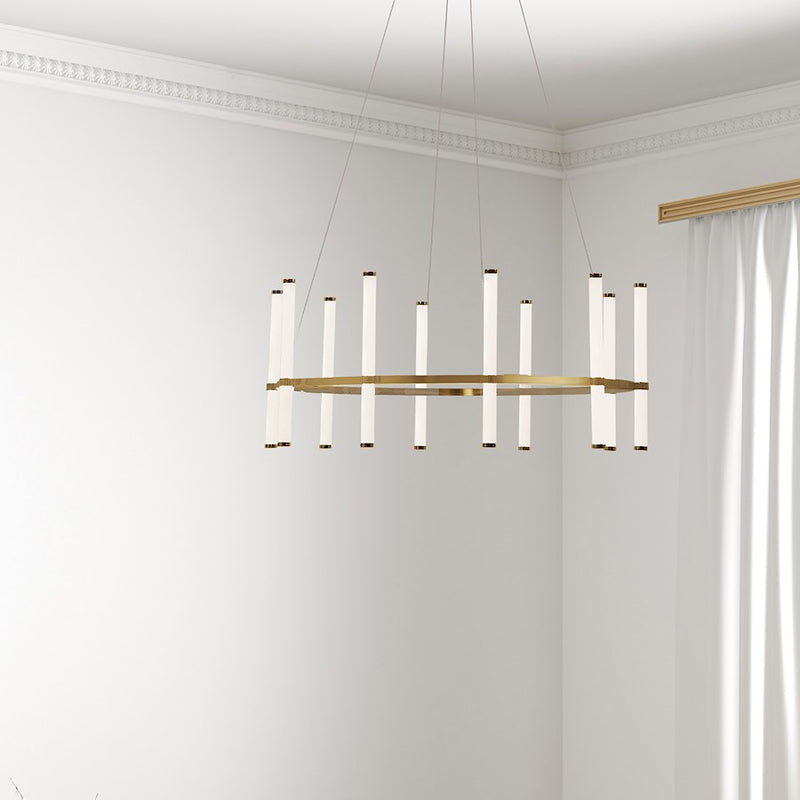 Dainolite Corvette 32in 10-Light Chandelier | Modern Matte Black and White Acrylic | Dining Room & Kitchen | 4200lm 3000K | Model CVT-3260C-MB
