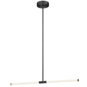 Dainolite Corvette 36in 1-Light Linear Pendant | Modern Matte Black and White Acrylic | Kitchen Island & Foyer | 1500lm | Model CVT-3620LEDHP-MB