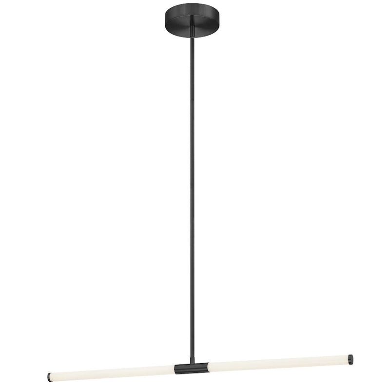 Dainolite Corvette 36in 1-Light Linear Pendant | Modern Matte Black and White Acrylic | Kitchen Island & Foyer | 1500lm | Model CVT-3620LEDHP-MB