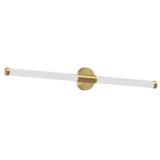 Dainolite Corvette 36in 1-Light LED Wall Sconce | Modern Aged Brass and White Acrylic | Bathroom & Powder Room Vanity | Model CVT-3620LEDW-AGB