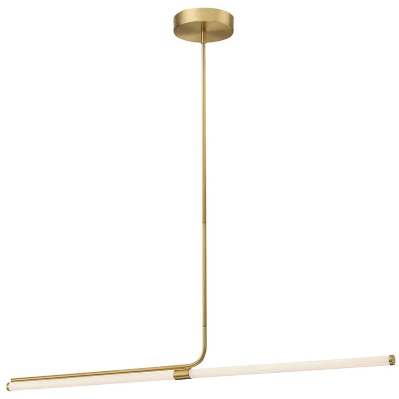 Dainolite Corvette 48in 1-Light LED Pendant | Modern Aged Brass and White Acrylic | Kitchen Island & Dining Room | Model CVT-4824LEDHP-AGB