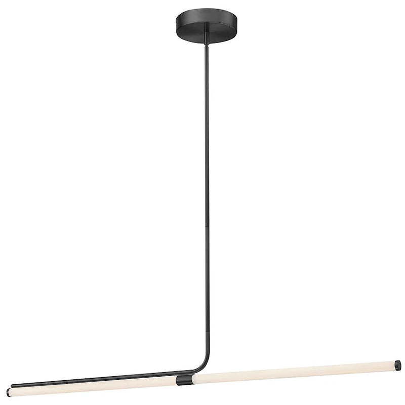 Dainolite Corvette 48in 1-Light LED Pendant | Modern Matte Black and White Acrylic | Kitchen Island & Dining Room | Model CVT-4824LEDHP-MB
