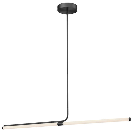 Dainolite Corvette 48in 1-Light LED Pendant | Modern Matte Black and White Acrylic | Kitchen Island & Dining Room | Model CVT-4824LEDHP-MB