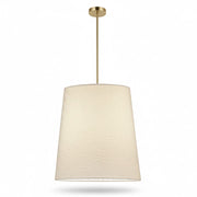 Dainolite Dalia 20in 1-Light Pendant | Modern Aged Brass and White Boucle Fabric | Dining Room & Living Room | 20 x 20 x 20 in | Model DAL-201P-AGB
