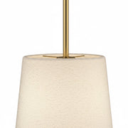 Dainolite Dalia 20in 1-Light Pendant | Modern Aged Brass and White Boucle Fabric | Dining Room & Living Room | 20 x 20 x 20 in | Model DAL-201P-AGB