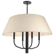 Dainolite Dalia 24in 4-Light Chandelier | Transitional Matte Black and White Boucle Fabric | Dining Room & Entryway | 24 x 24 x 18 in | Model DAL-244C-MB